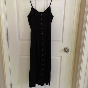 Button-Up Black Midi